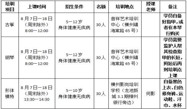 第二期报名开始啦！横州市文化馆2023年暑期青少儿艺术公益培训班等你来！